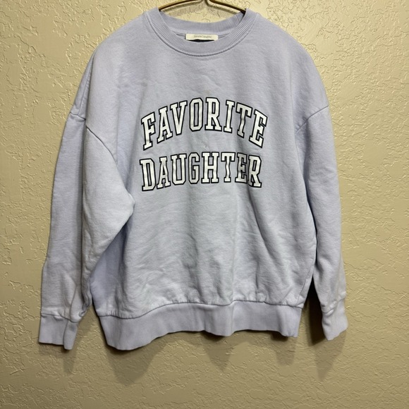 Favorite Daughter Tops - Favorite Daughter Collegiate Sweatshirt White Size S Lavender Collection Cotton